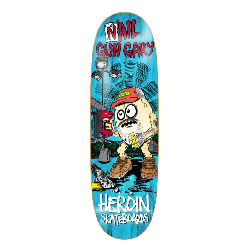 Heroin Nail Gun Gary 9.75" Skateboard Deck