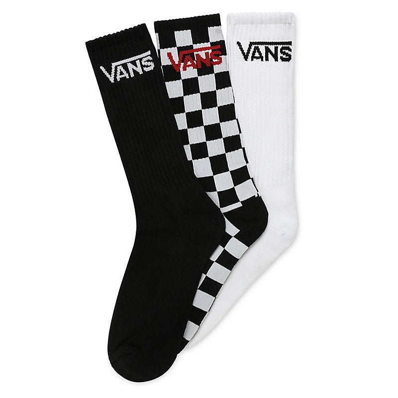 Vans Classic Crew Black Checkerboard 3 Pack Socks