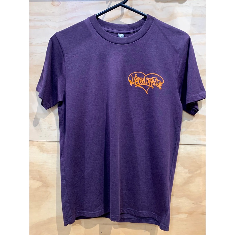 Wheelcraft Orange Heart Plum Tee