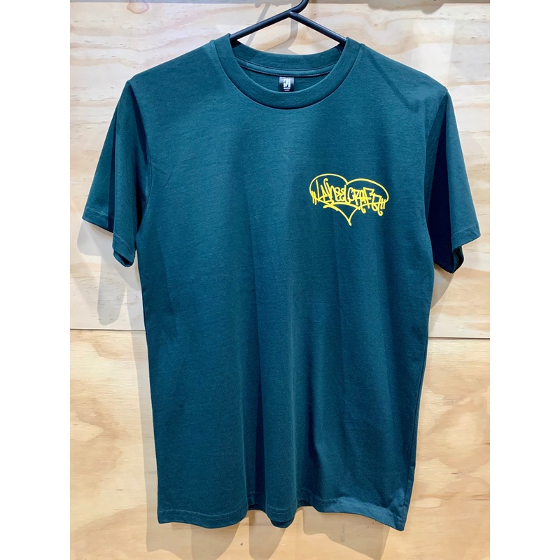 Wheelcraft Yellow Heart Forest Green Tee