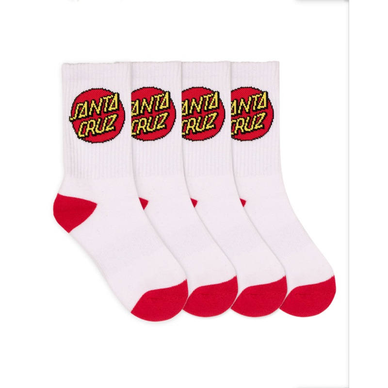 Santa Cruz Classic Dot White Youth 3 Pack Socks