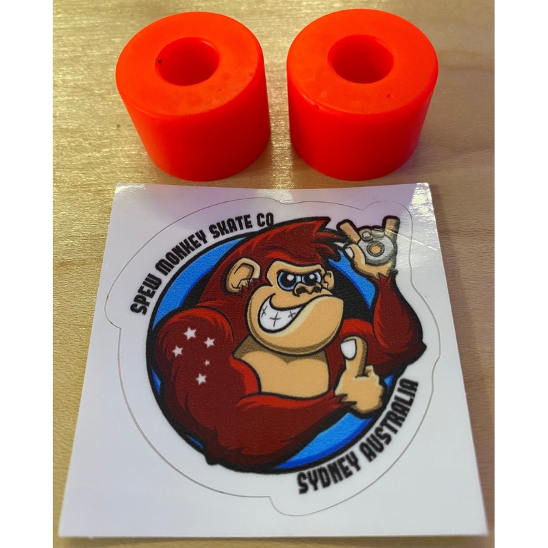 Spew Monkey Tall Barrel 85a Fluro Orange Pair Longboard Bushings