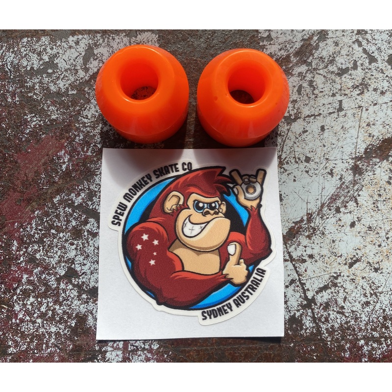 Spew Monkey Tall Cone 85a Fluro Orange Pair Longboard Bushings
