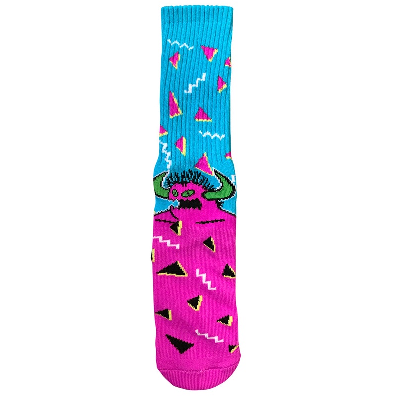 Toy Machine 80s Crew Aqua Pink Socks