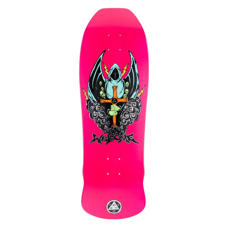 Welcome Skateboards Knight On Early Grab Neon Pink Dip 10" Skateboard Deck
