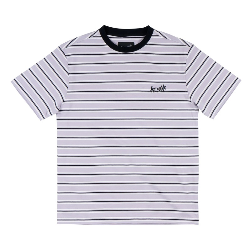 Welcome Skateboards Palmer Striped Short Sleeve Knit Lilac Tee