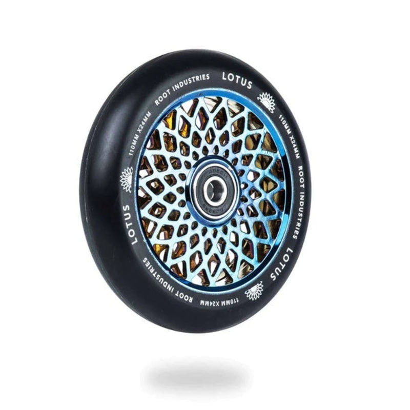 Root Industries Lotus Black/Blu-Ray 110mm x 24mm Scooter Wheel Single