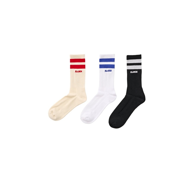 XLarge Stripe Organic 3 Pack Socks