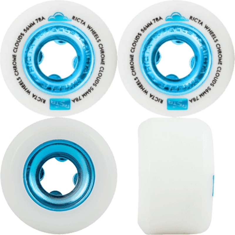 Ricta Chrome Clouds 56mm 78A Blue Skateboard Wheels