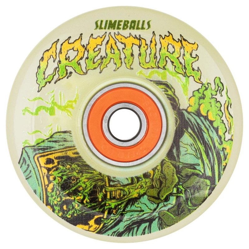 Slime Balls Creature Atomic Light Ups Glow in the Dark Green 60mm/78A Skateboard Wheels