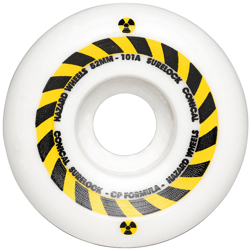 Hazard Sign CP+ Conical Surelock White 54mm 101A Skateboard Wheels