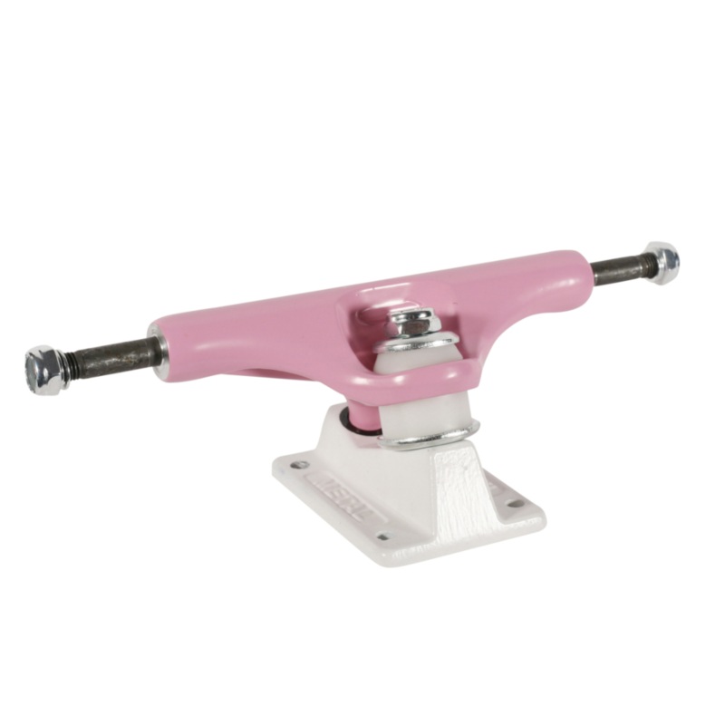 Metal Hollow Pink/White 5.25" Pair Skateboard Trucks
