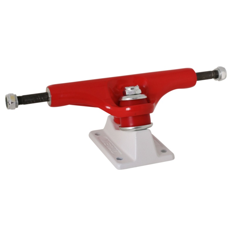 Metal Hollow Red/White 5.25" Pair Skateboard Trucks