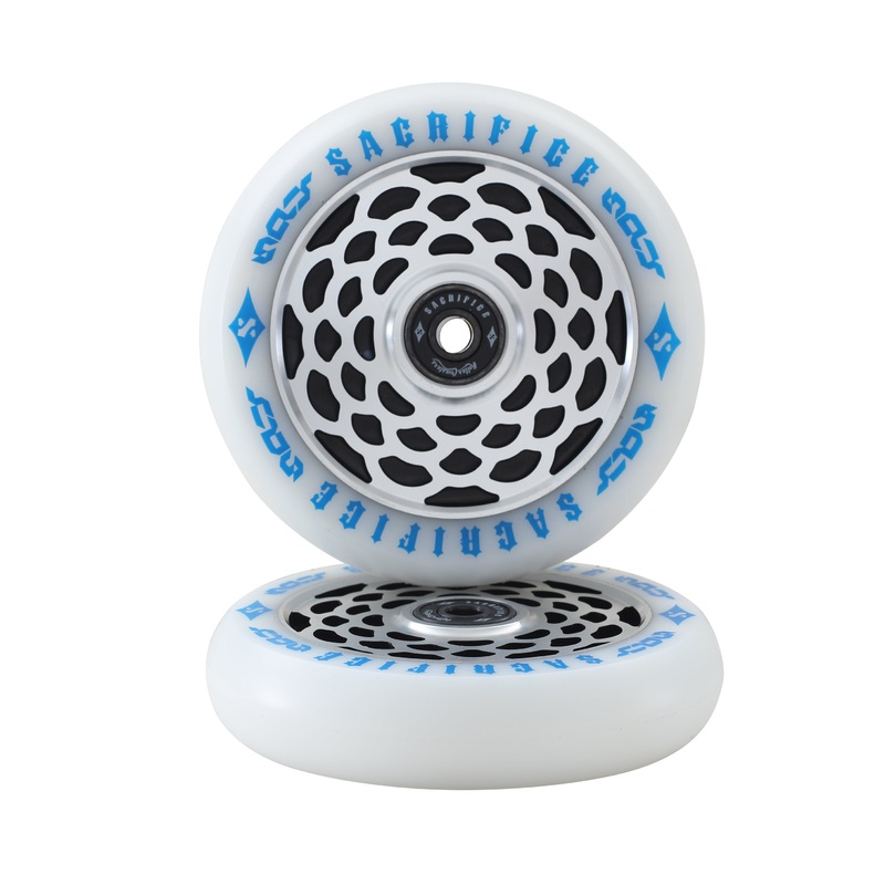 Sacrifice Peephole 110mm White Blue Black Scooter Wheel Single