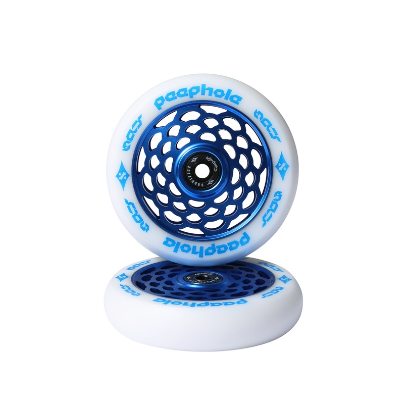 Sacrifice Peephole 110mm White Blue Scooter Wheel Single
