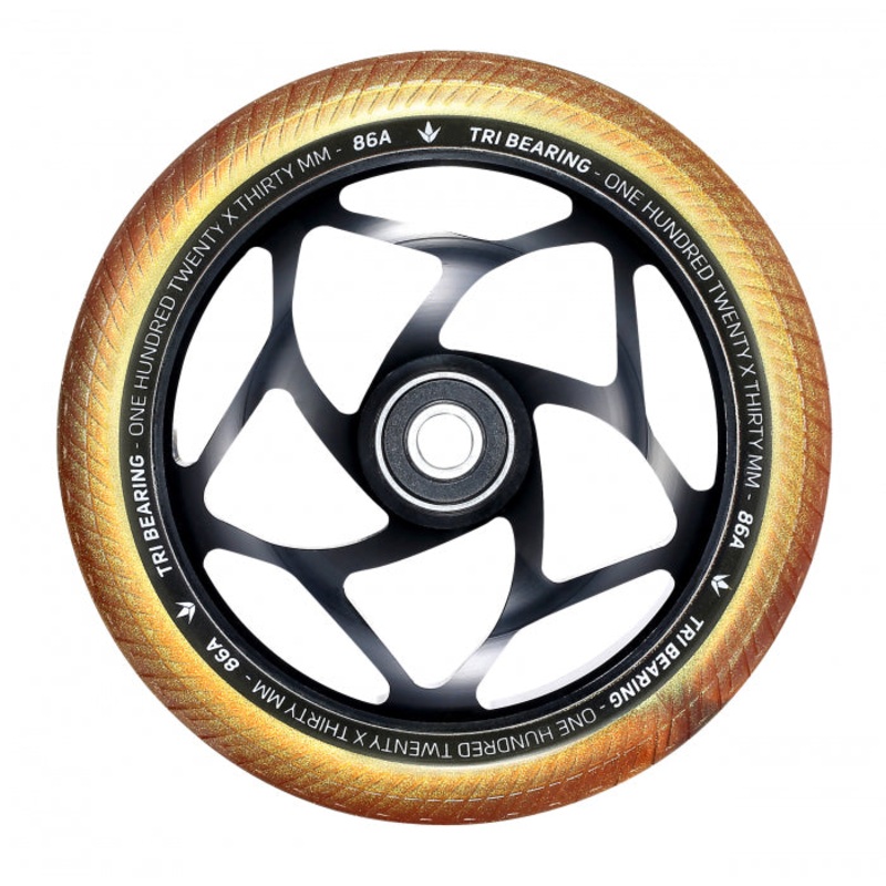 Envy Tri Bearing 120mm X 30mm Black Gold Scooter Wheel Single