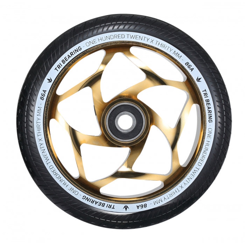Envy Tri Bearing 120mm X 30mm Gold Black Scooter Wheel Single
