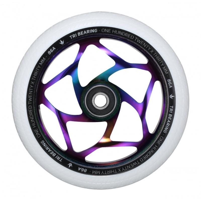 Envy Tri Bearing 120mm X 30mm Scooter Wheel Oilslick/White Single