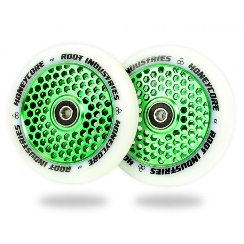 Root Industries Honey Core 110mm White Green Scooter Wheel Single