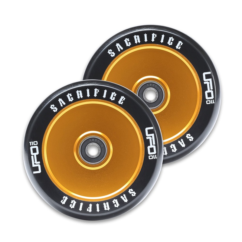 Sacrifice UFO 110mm Black Gold Scooter Wheel Single
