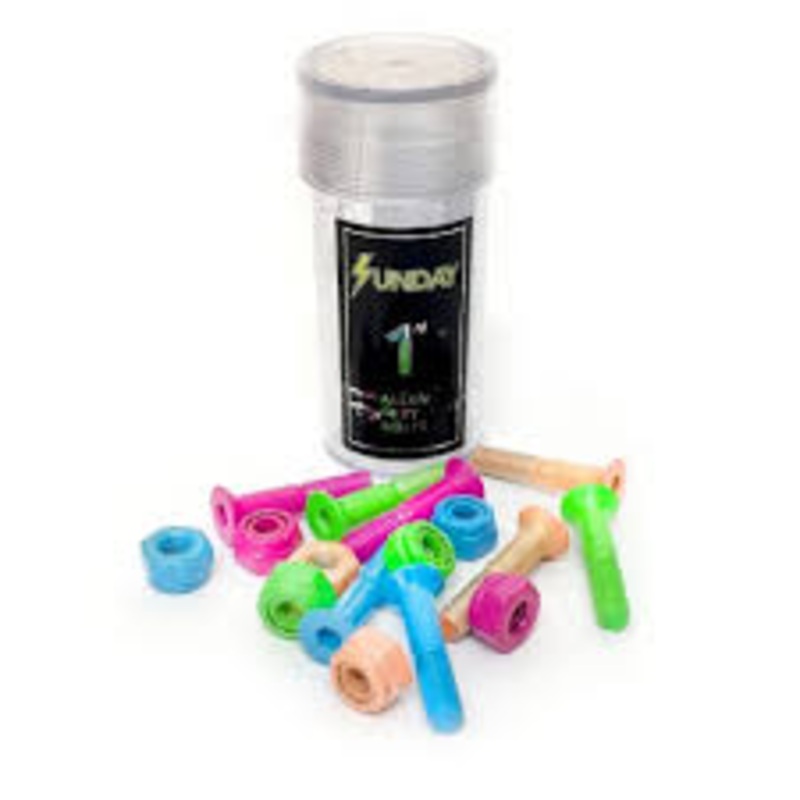 Sunday Skateboard Multicoloured 1" Skateboard Hardware
