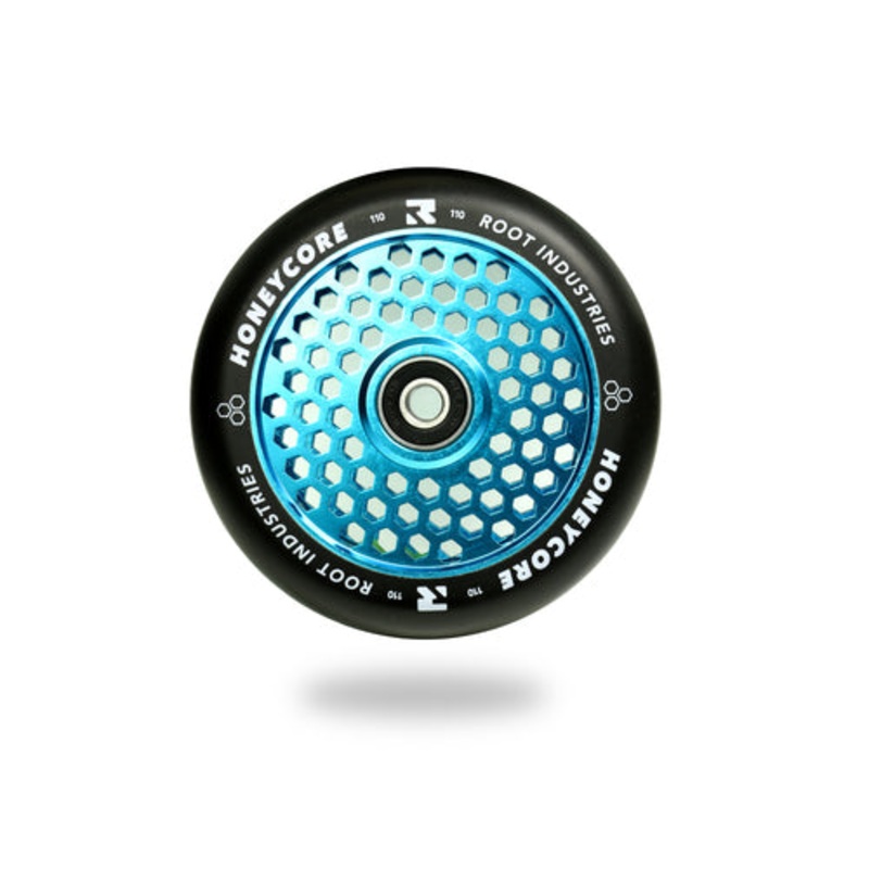 Root Industries Honey Core 110mm Black Sky Blue Scooter Wheel Single