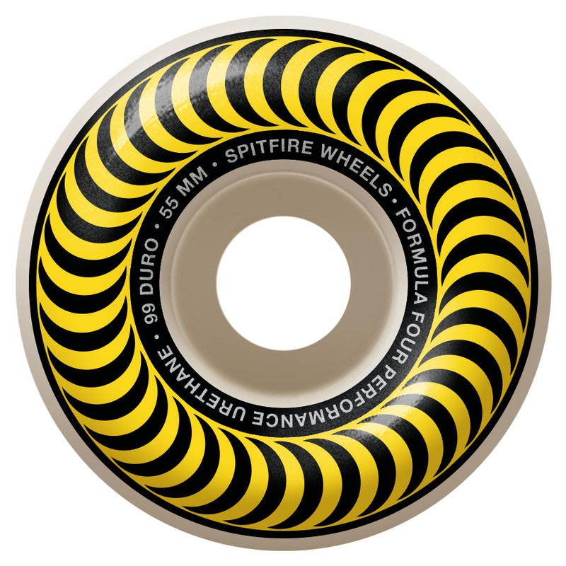 Spitfire Formula 4 Classic Swirl 99D 55mm Yellow Skateboard Wheels