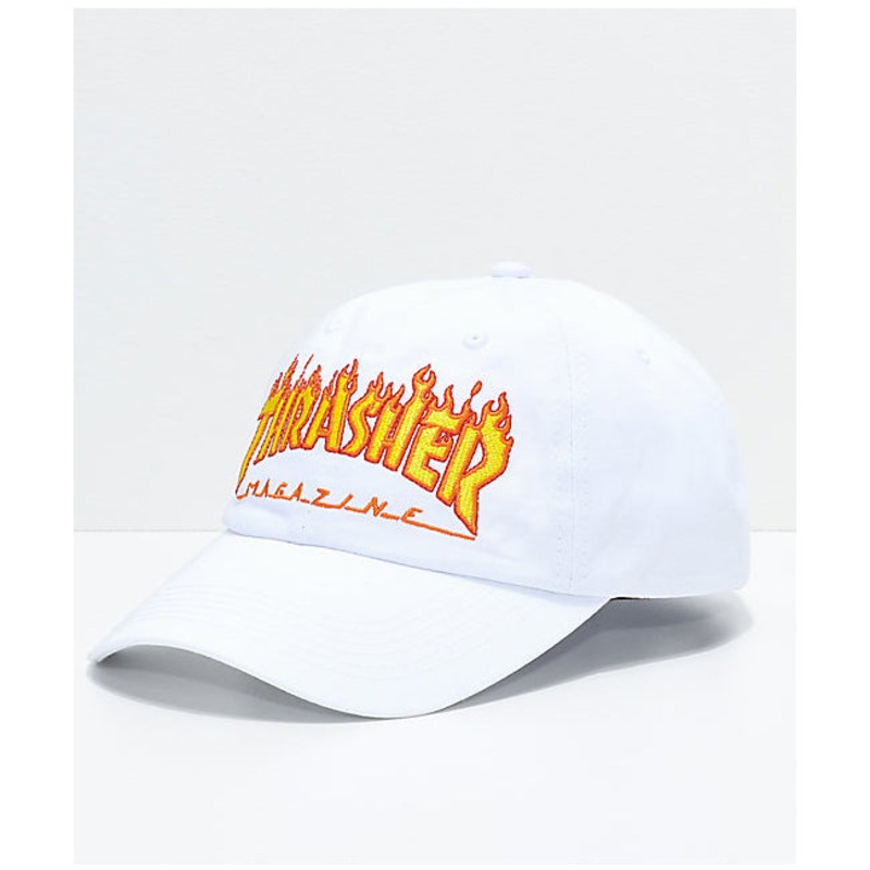 Thrasher Flame Old Timer White Cap