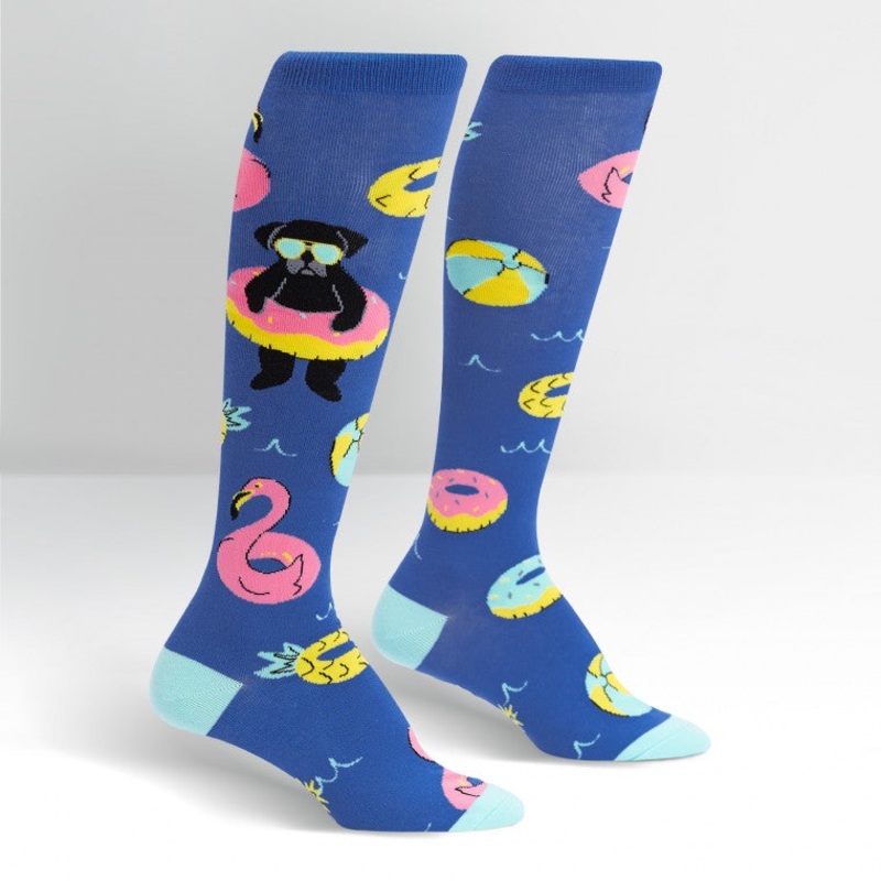 Sock It To Me Summer Puggin' Adult Knee Socks