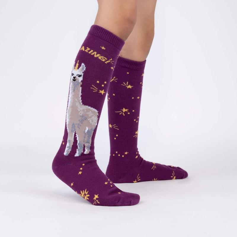Sock It To Me Llamazing Youth Knee Socks