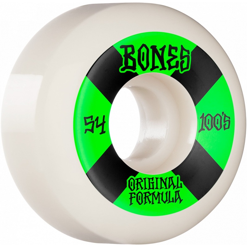 Bones 100's V5 Formula White 54mm Skateboard Wheels