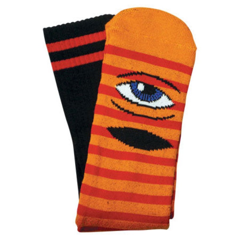 Toy Machine Sect Eye Stripe Orange/Red Socks