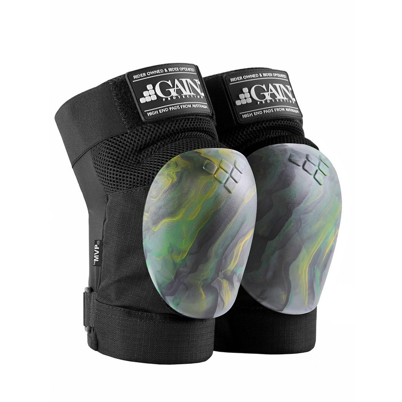 Gain The MVP Gold Green Swirl Knee Pads
