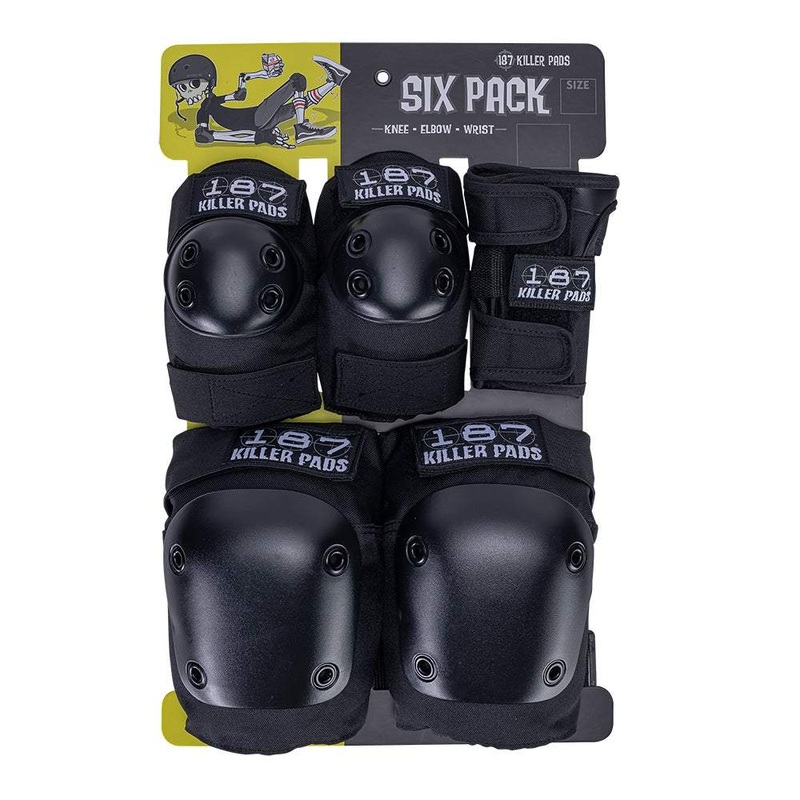 187 Six Pack Adult Black 3 Pad Set