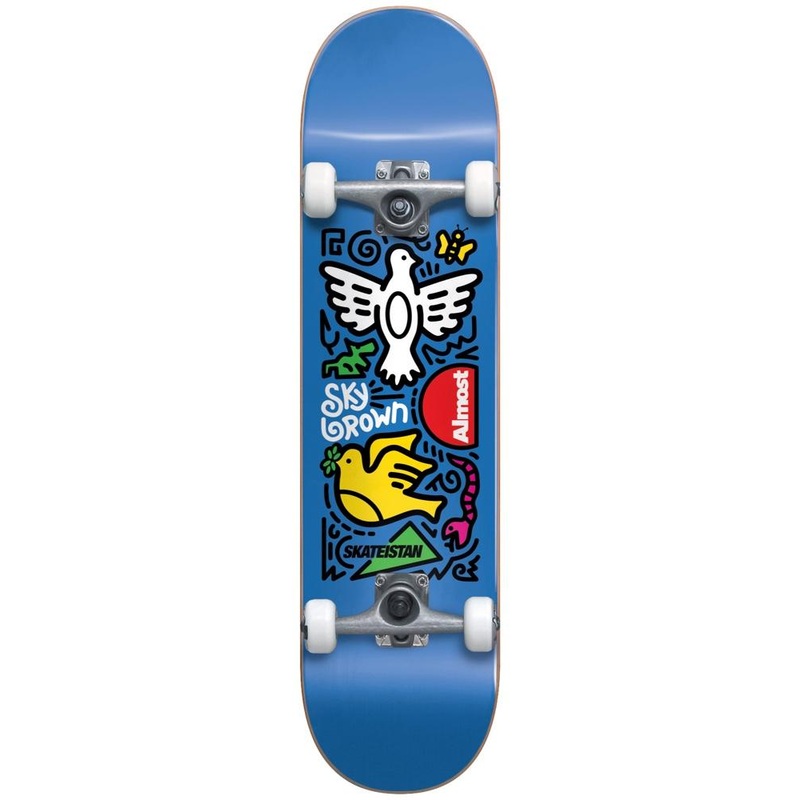 Almost Skateistan Sky Doodle First Push Blue 7.5" Skateboard Complete