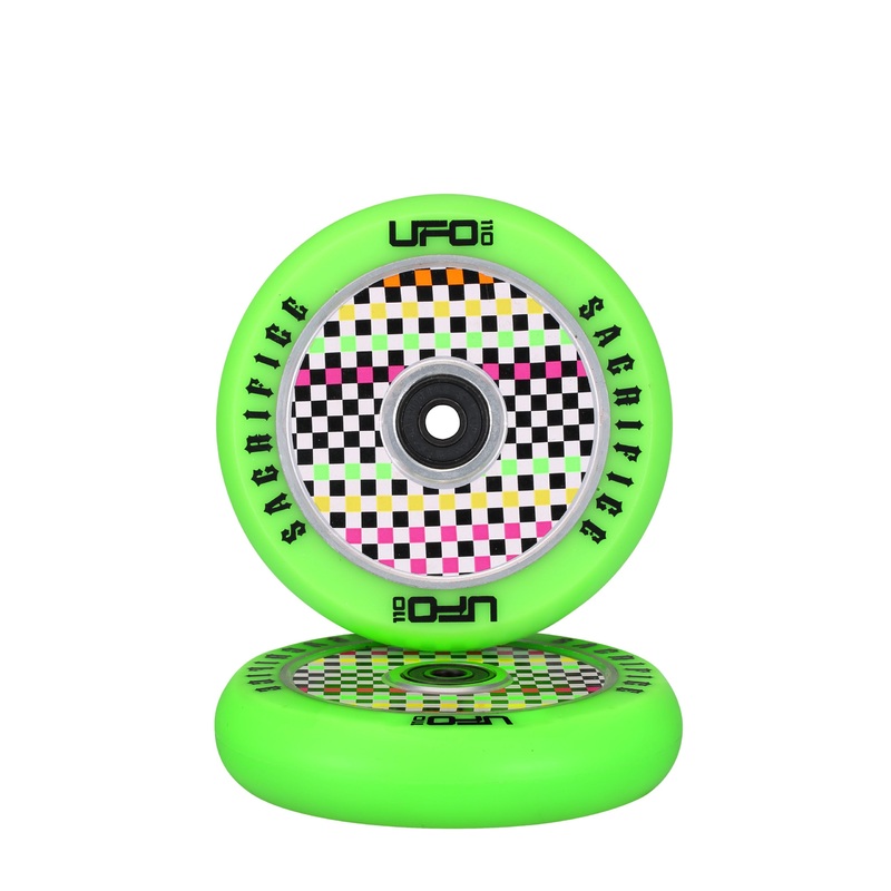 Sacrifice Ufo 110mm Polka Dot Green Scooter Wheel Single