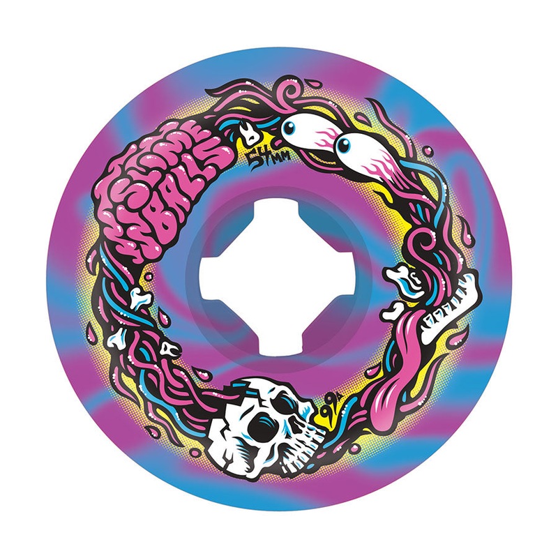 Santa Cruz Slime Balls Speed Balls Brains 54mm/99a Blue/Purple Swirl Skateboard Wheels