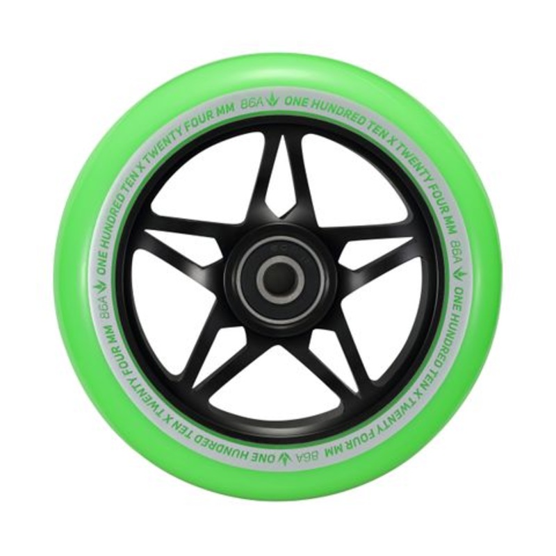 Envy S3 Black Green 110mm Scooter Wheel Single