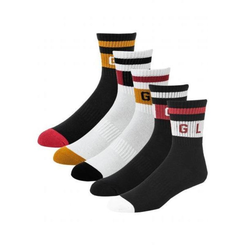 Globe Block Wrap 7-11US 5 Pack Socks
