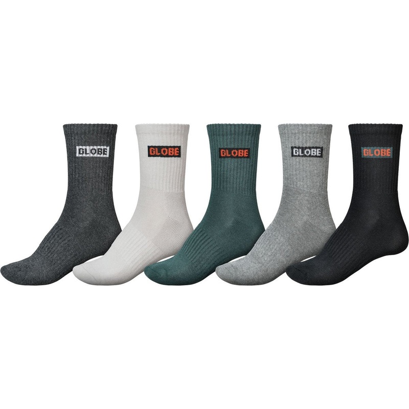 Globe Hilite Crew Sport 7-11US 5 Pack Socks