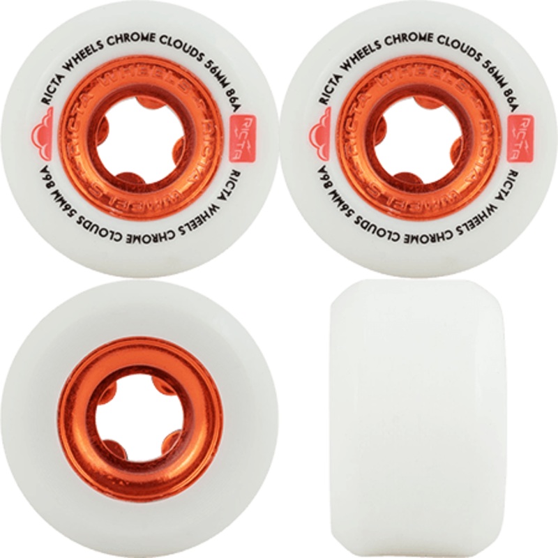 Ricta Chrome Clouds 56mm 86A Red Skateboard Wheels