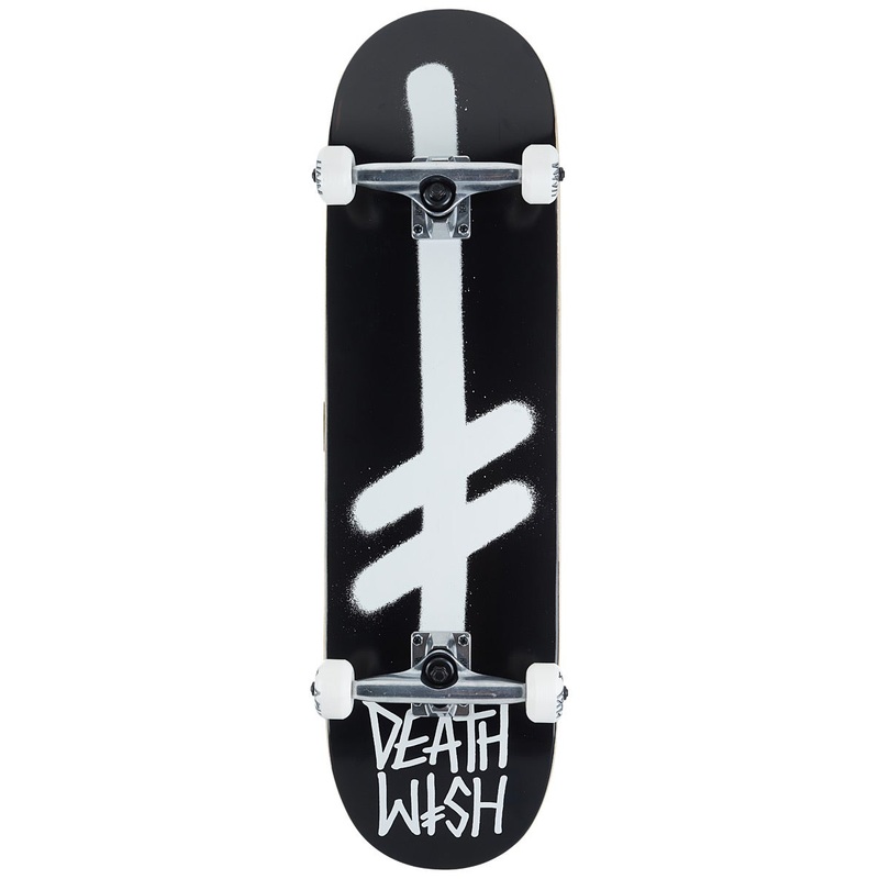 Deathwish Gang Logo Black White 8.25" Complete Skateboard