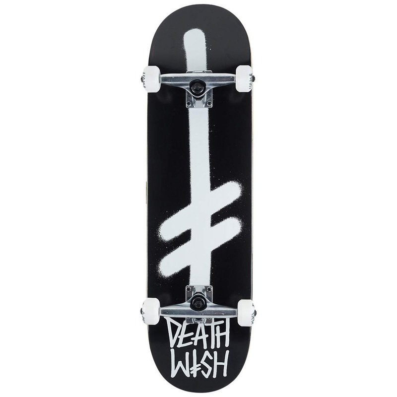 Deathwish Gang Logo Black White 8.5" Complete Skateboard
