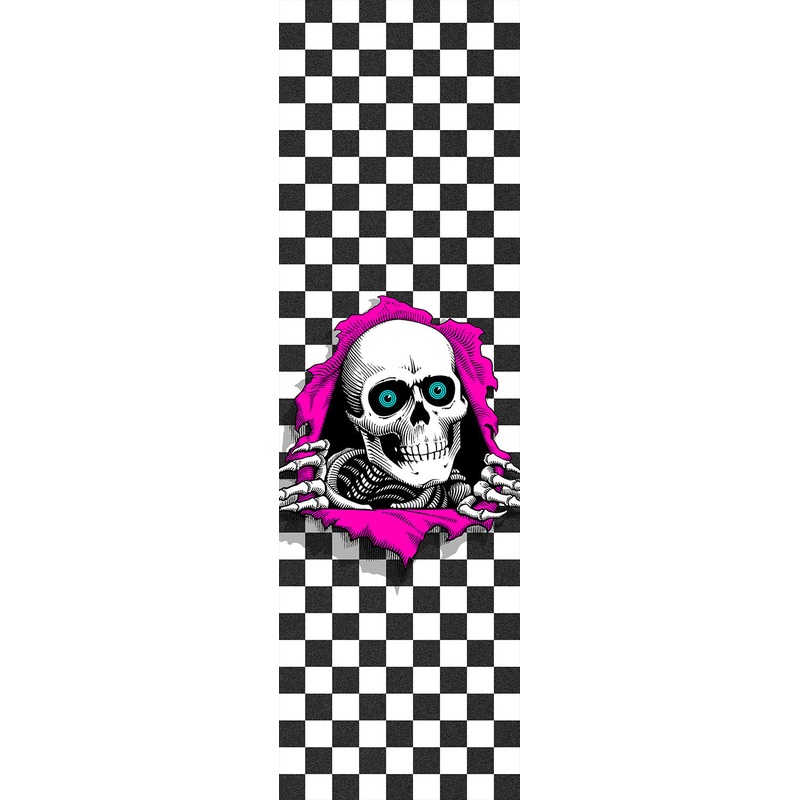 Powell Peralta Ripper Checker White Skateboard Griptape