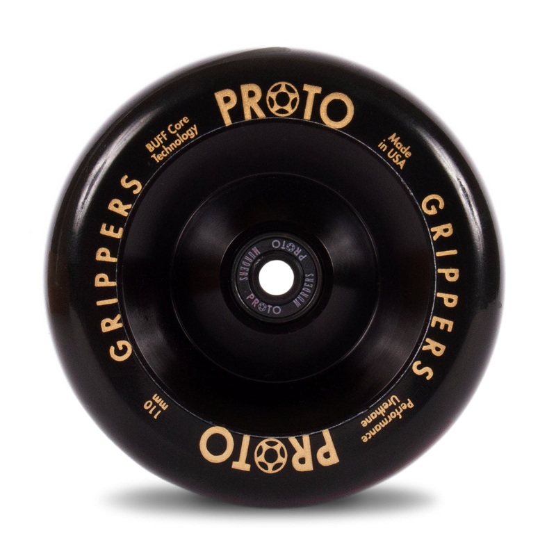 PROTO  Full Core Grippers 110mm Black on Black Scooter Wheel Single
