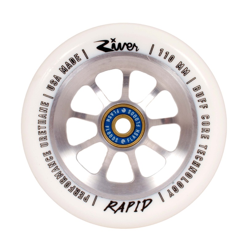 River Wheel Co Blizzards Glides 110mm White On Raw Scooter Wheel Single