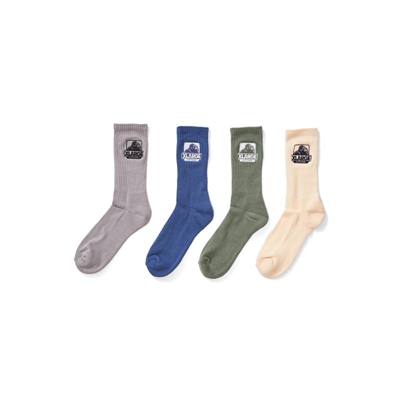Xlarge 91 Text Military/Blue/Grey/Stone 4 Pack Socks