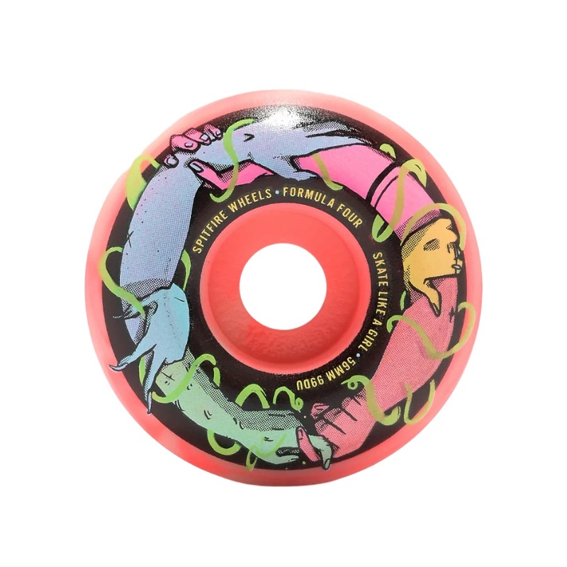 Spitfire Formula 4 FRND Of Sk8 Like A Girl Pink/White 99D/56mm Skateboard Wheels