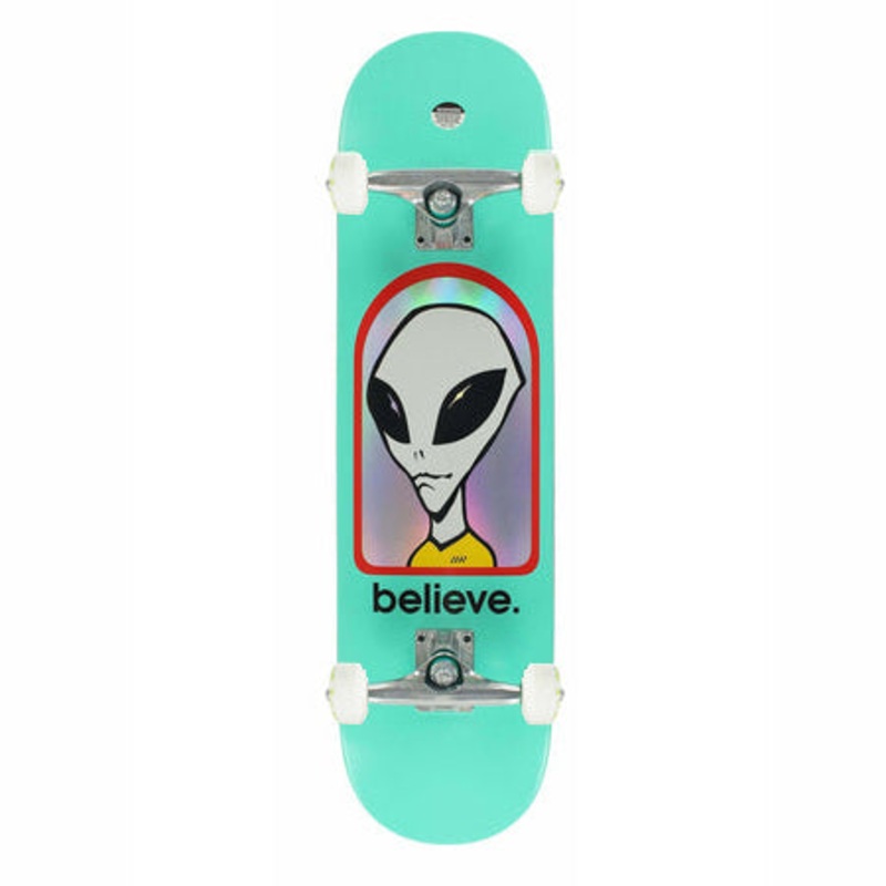 Alien Workshop Believe Hologram Teal 8.25" Complete Skateboard