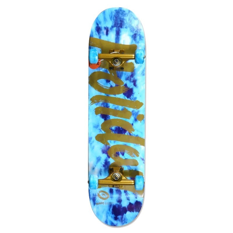 Holiday Tie Dye Blue Ice/Gold 7.8" Complete Skateboard